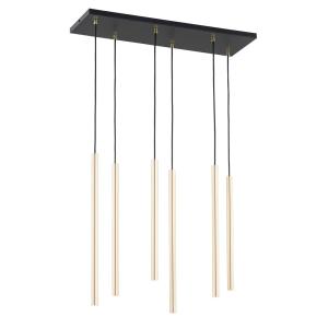 Lámpara de techo de metal negro y dorado, h: 130 x l:70cm