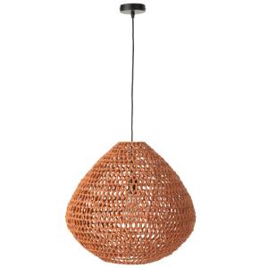 Lámpara de techo de metal y fibra naranja 50x50x45 cm