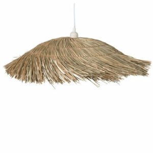 Lámpara de techo de mimbre y metal marrón