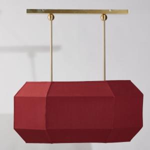 Lámpara de techo de poliéster reciclado burdeos y dorada