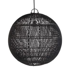 Lámpara de techo de ratán negro 50x50
