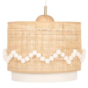 Lámpara de techo de ratán y poliéster reciclado crudo D34