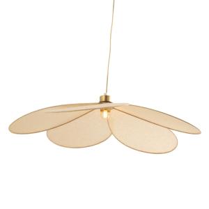 Lámpara de techo de tela beige y metal dorado d75 cm