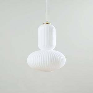 Lámpara de techo de vidrio acanalado blanco