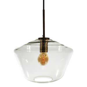 Lámpara de techo de vidrio con portalámparas bronce
