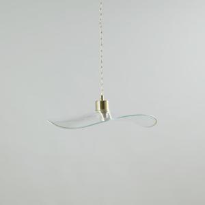 Lámpara de techo de vidrio transparente con borde dorado