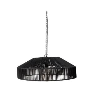 Lámpara de techo de yute negro