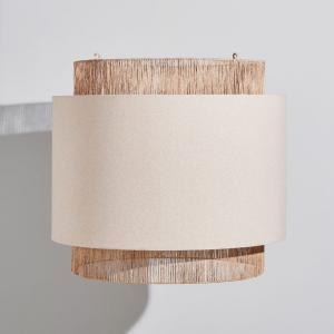 Lámpara de techo de yute y lino color crema