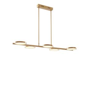 Lámpara de techo dorada con led regulable de 5 luces