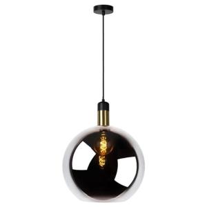 Lámpara de techo en metal y cristal ahumado diám:40cm