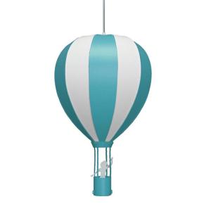 Lámpara de techo infantil globo aerostático turquesa 46 cm