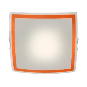 Lámpara de techo metal Alt.10cm aluminio ;Pantalla:  naranj…