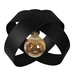 Lámpara de techo metal Alt.22cm   negro  ;Pantalla:  marrón…
