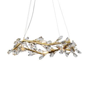 Lámpara de techo metal y cristal  63 cm