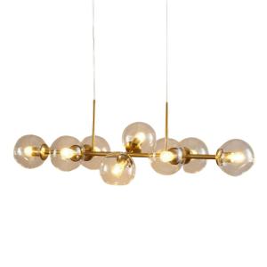 Lámpara de techo metal y vidrio  112 cm