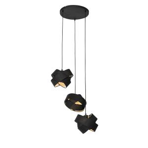 Lámpara de techo negra con 3 luces