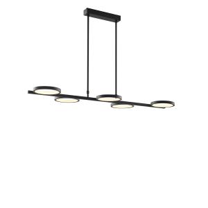 Lámpara de techo negra con led regulable de 5 luces