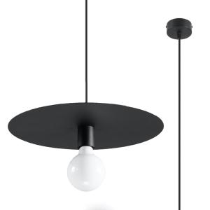 Lámpara de techo negro acero  alt. 105 cm