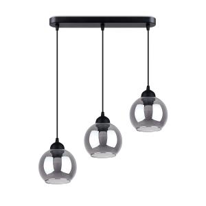 Lámpara de techo negro acero  alt. 117 cm