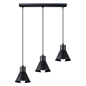 Lámpara de techo negro acero  alt. 120 cm