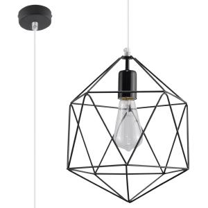Lámpara de techo negro acero  alt. 132 cm