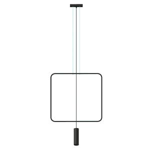 Lámpara de techo negro acero  alt. 175 cm