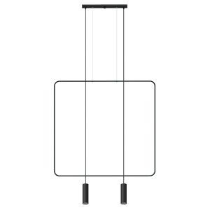 Lámpara de techo negro acero  alt. 200 cm