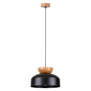 Lámpara de techo negro/madera natural madera/acero alt. 130