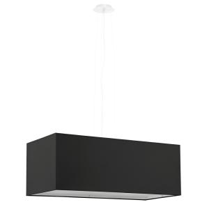 Lámpara de techo negro tela, vidrio, acero  alt. 120 cm