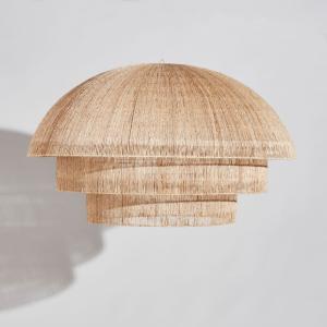 Lámpara de techo no electrificada con 3 cúpulas de yute