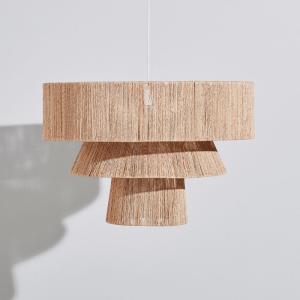 Lámpara de techo no electrificada de yute de 3 niveles