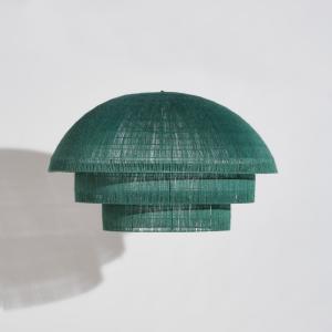 Lámpara de techo no electrificada de yute trenzado verde