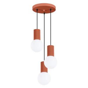 Lámpara de techo ocre rojo aluminio/vidrio
