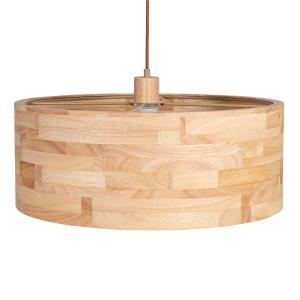 Lámpara de techo redonda de madera de hevea