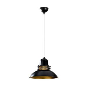 Lámpara de techo retro negro original con rejilla decorativ…
