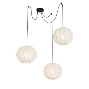 Lámpara de techo seda blanca 30 cm 3 luces