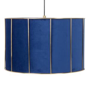 Lámpara de techo tambor color azul con bordes de metal dora…