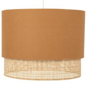 Lámpara de techo tambor doble ocre y beige