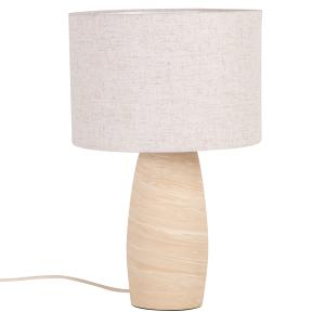 Lámpara de terracota con pantalla de lino beige