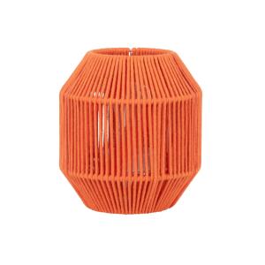 Lámpara decorativa de tela trenzada naranja