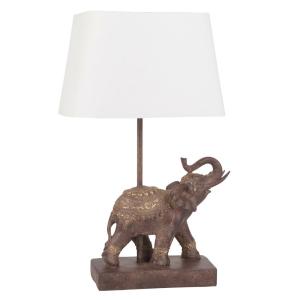 Lámpara elefante y pantalla blanca