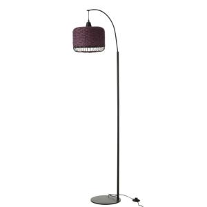 Lámpara farol de metal y fibra marrón 56x27x168 cm