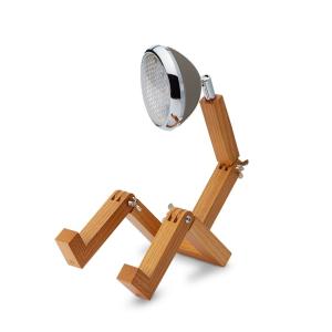 Lámpara gris LED con cuerpo ajustable mini marcos de madera…