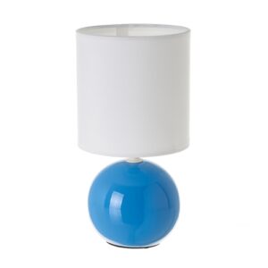 Lámpara mesita de noche de bola de cerámica azul
