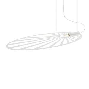 Lámpara oval en métal, blanco l: 110cm