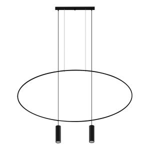 Lámpara oval en métal, negro l: 131cm