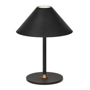 Lámpara recargable de metal negro d:15cm