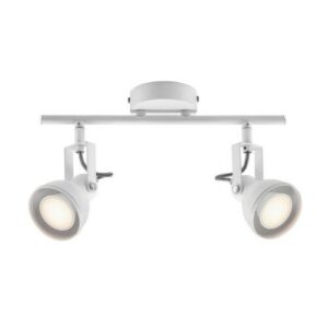Lámpara regleta de focos para techos blanco con 2 luces ori…