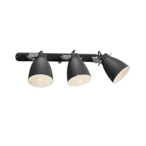 Lámpara regleta negro para techo o pared con 3 luces orient…
