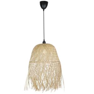 Lámpara techo artesanal mimbre  con flecos ø39 cm e27